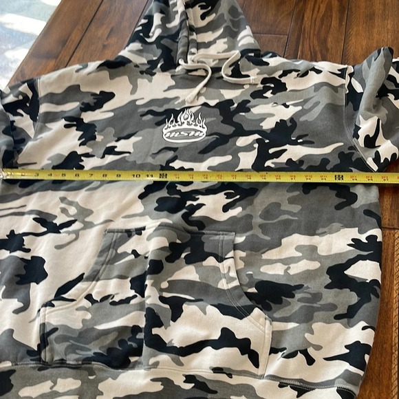 Camo Hoodie Sweatshirt Black Gray size 2X (has Company logo see photos) - Picture 11 of 16